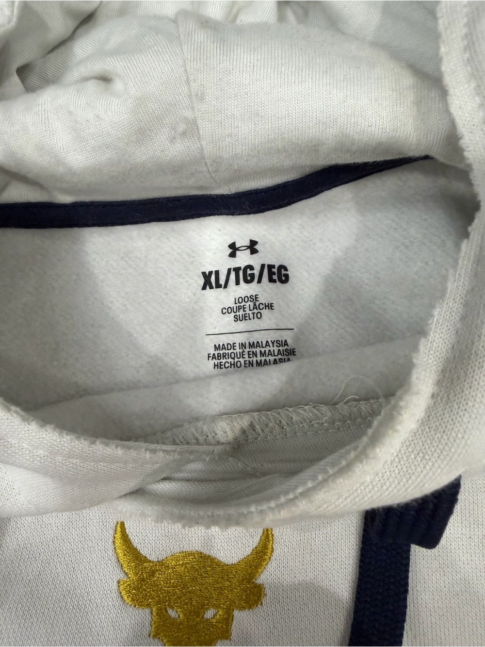 Project Rock Under Armour Men’s White Hoodie Pullover with Graphic - Picture 4 of 6